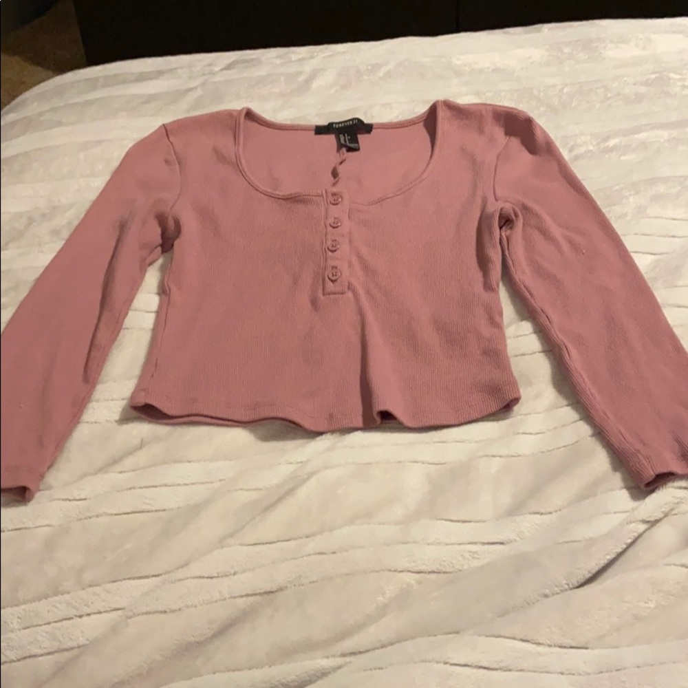 Cropped button up cotton shirt